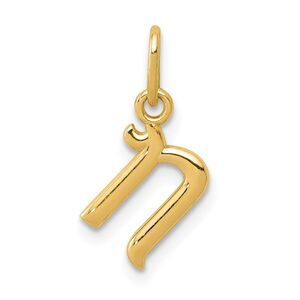 14k Yellow Gold, Claire Collection Mini Lower Case Initial N Charm
